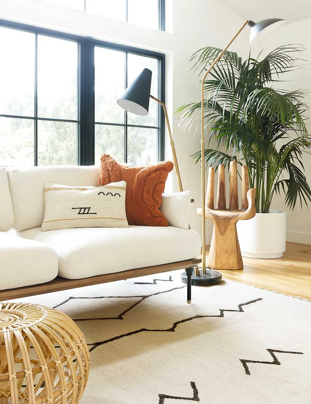 Moroccan Flatweave Rug, Black And Natural By Sarah Sherman Samuel - Image 2