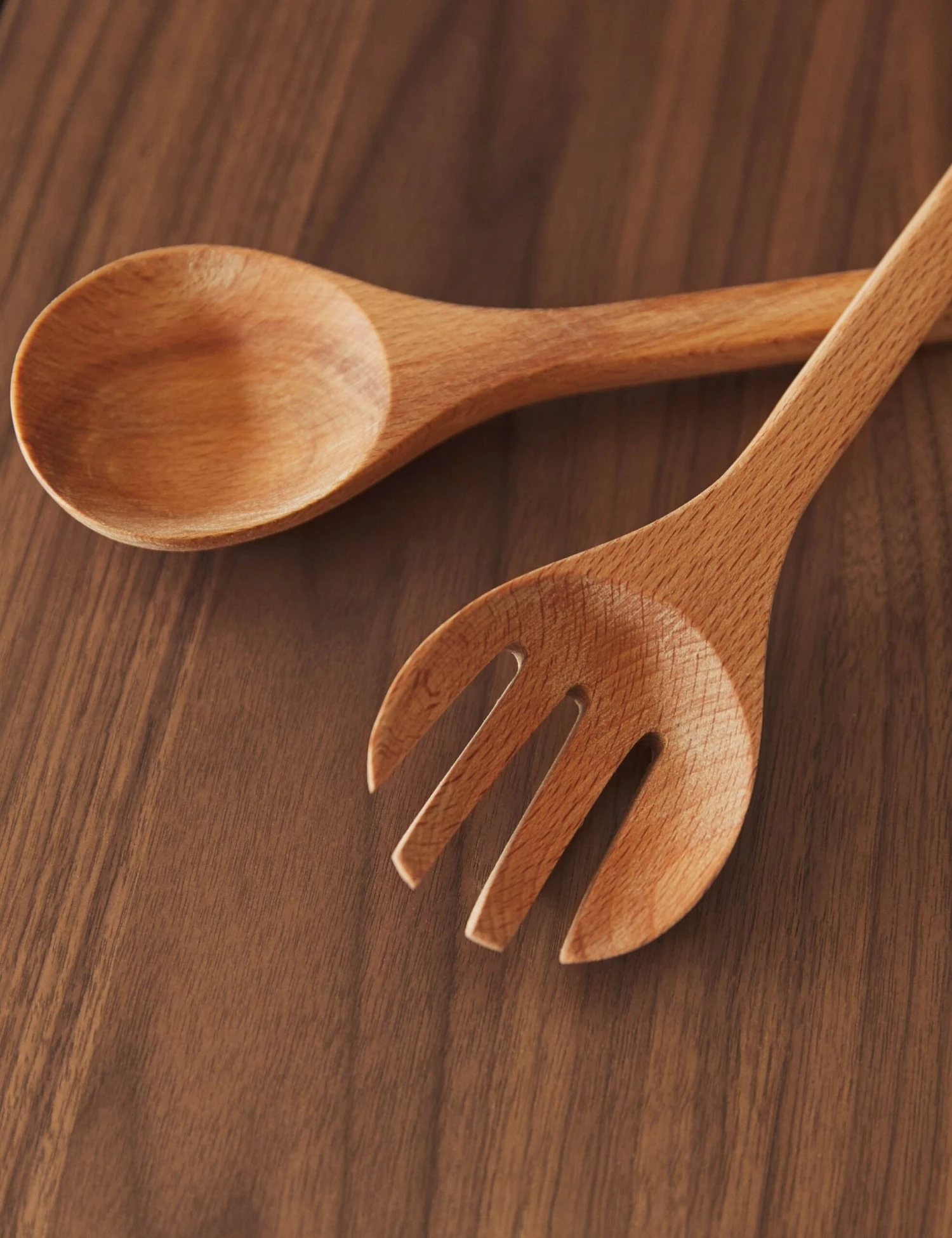Salad Servers, Beechwood - Image 3