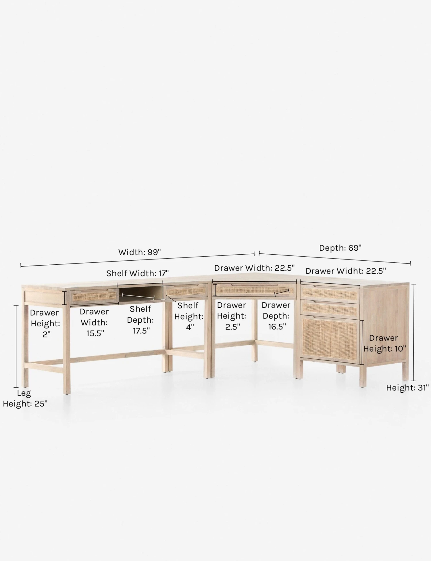 Margot Modular Desk With Filing Cabinet - Image 8