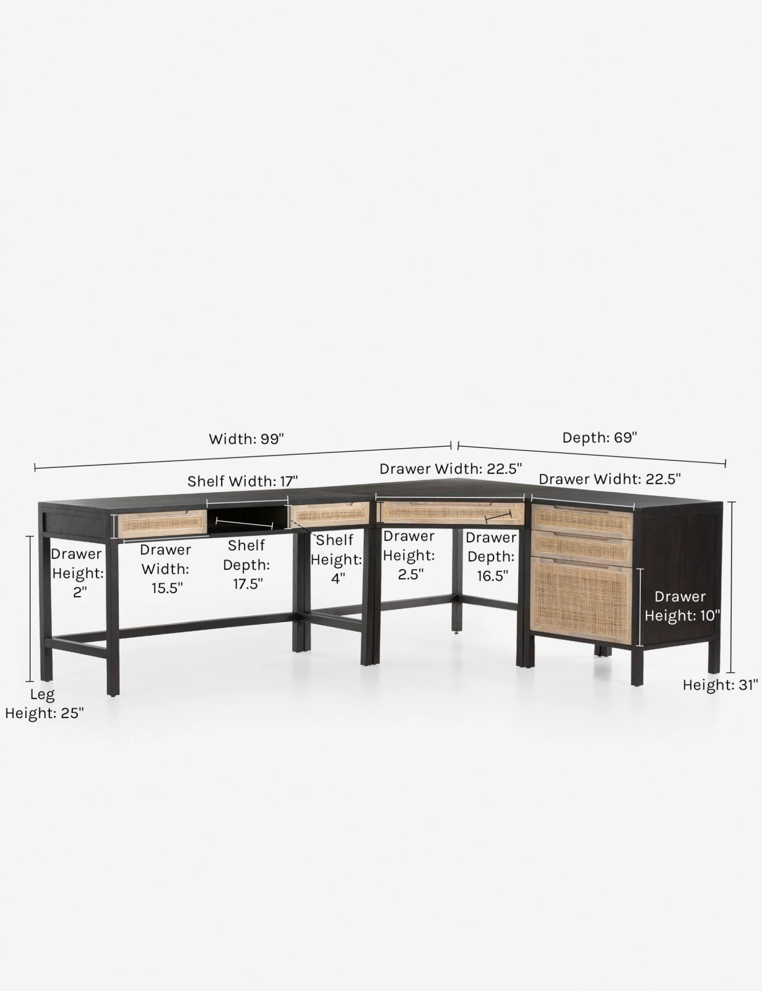 Margot Modular Desk With Filing Cabinet - Image 14