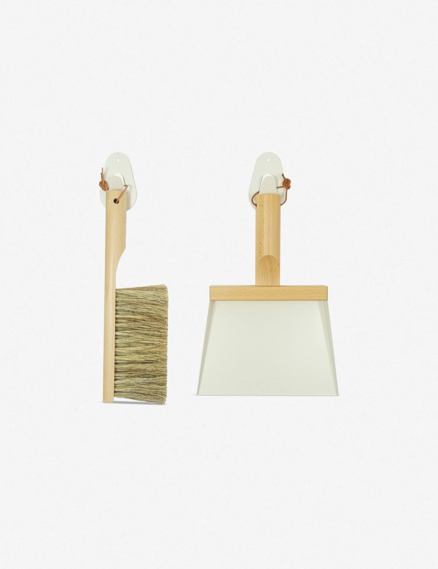 Mr. And Mrs. Clynk Dustpan + Natural Brush With Wall Hooks Set By Andrée Jardin