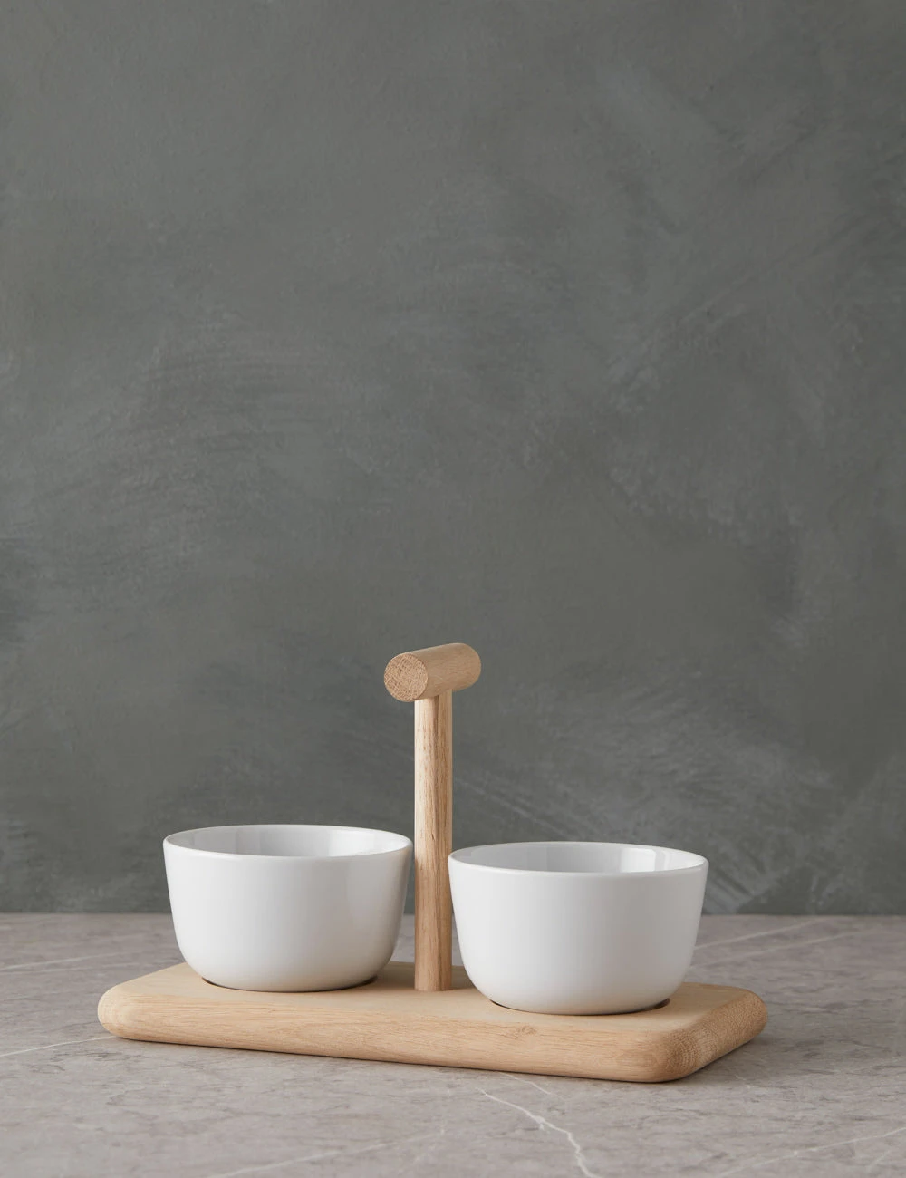 Dine Duo Condiment Set + Oak Base By LSA International