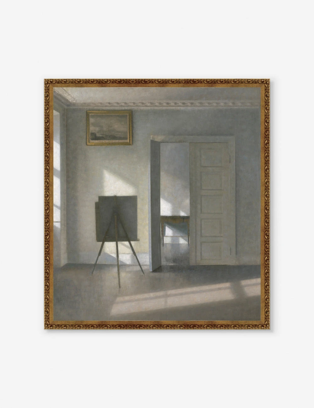 Interior With An Easel Wall Art By Vilhelm Hammershøi, Original Work Held By The J. Paul Getty Museum