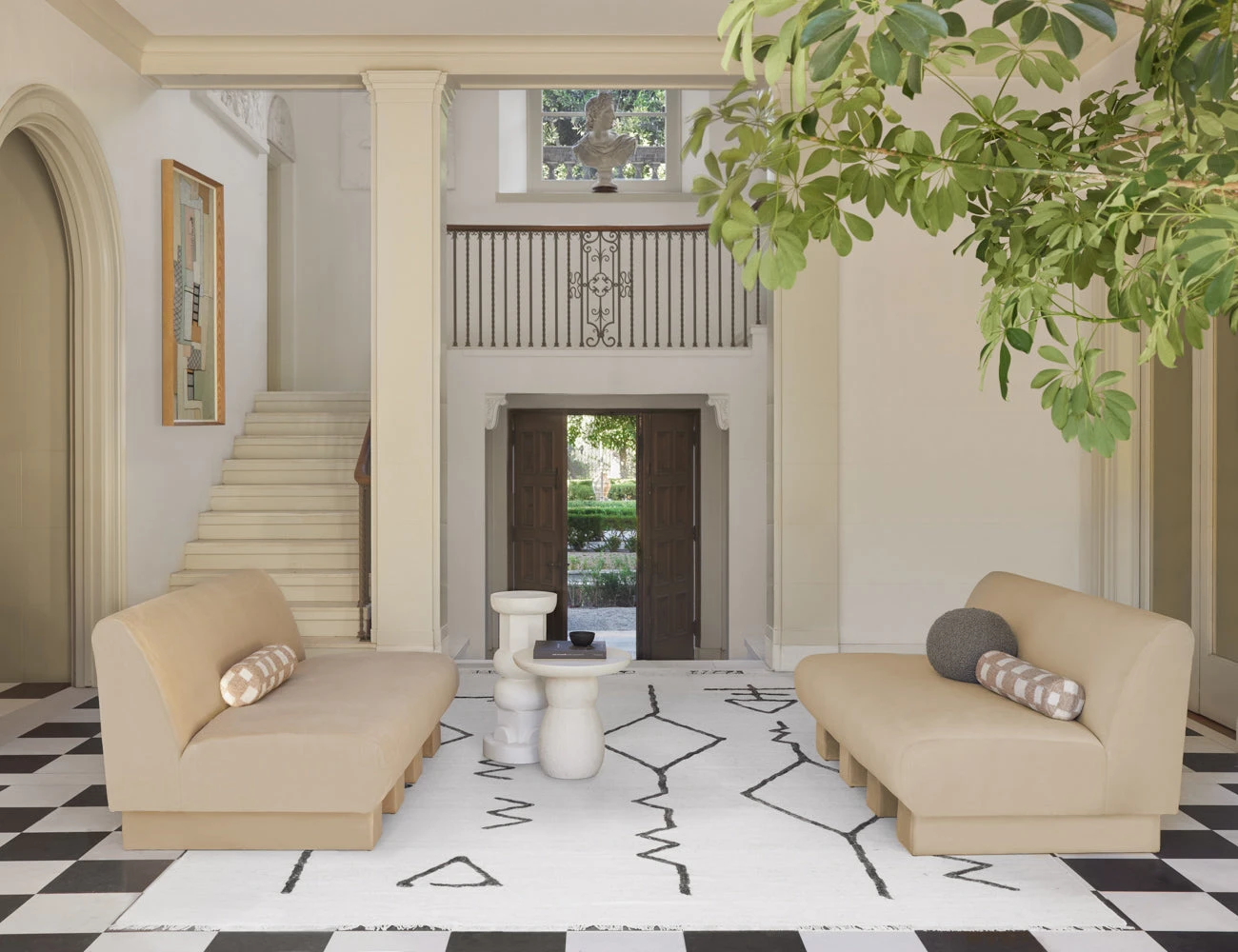 Moroccan Flatweave Rug, Black And Natural By Sarah Sherman Samuel - Image 3