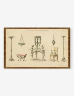 Vases, Furniture And Objects Discovered At Herculaneum Wall Art By Pierre-Adrien Pâris, Original Work Held By The J. Paul Getty Museum