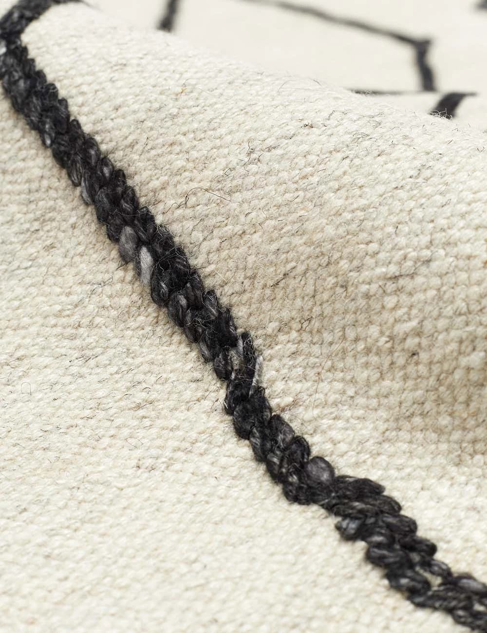 Moroccan Flatweave Rug, Black And Natural By Sarah Sherman Samuel - Image 8